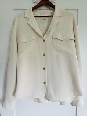 Aritzia Wilfred heavy cream shacket shirt jacket large